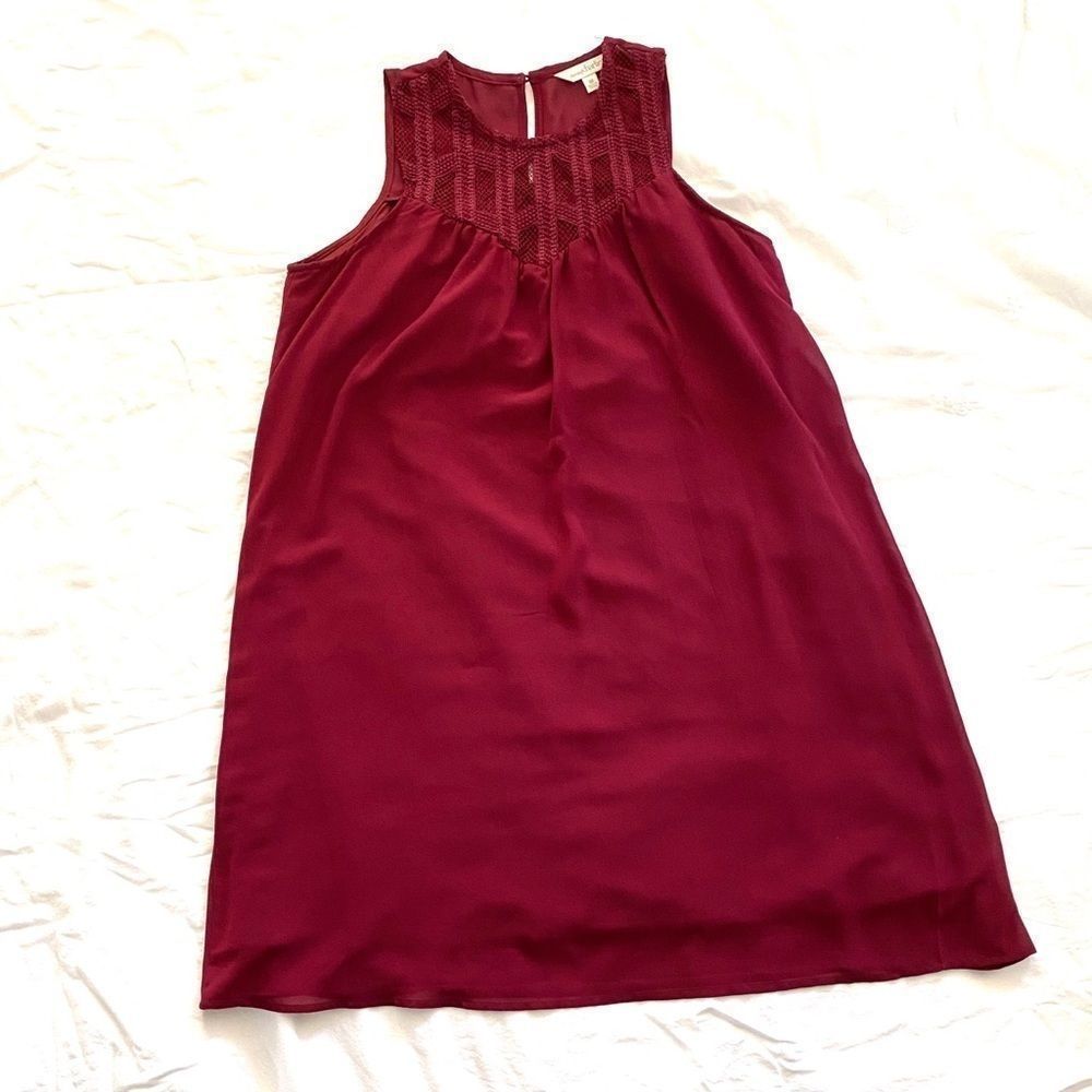 Sleeveless Lace Yoke Mini Dress
